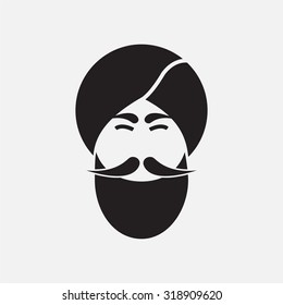 Indian Men, portrait. Flat icon