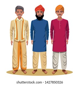 indian indian men wearing traditional hindu clothes man with moustache and turban and men with beard and turban profile