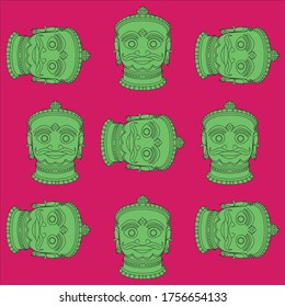 Indian metal mask designs for fabric/textile printing