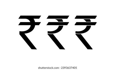 indian money, Rupee Symbol, black isolated silhouette