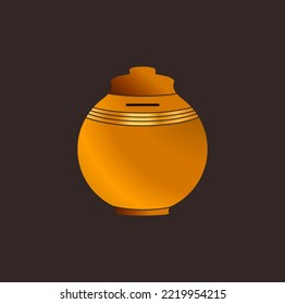 Icono vectorial de la olla de ahorro de dinero indio. Icono de "Salvar dinero".
