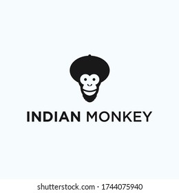 Logo de Monkey indio. icono de mono