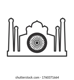 Indian mosque line style icon design, India culture travel and asia theme Vector illustration