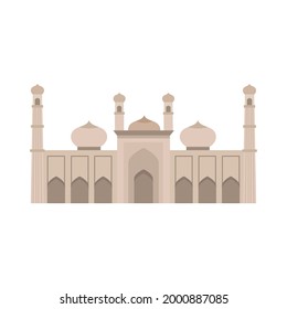 Indian mosque on white background