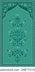 Indian Mughal flower motif. Mughal wall paintings, Mughal silhouette flower motif.
