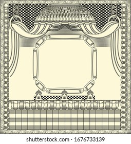 Indian Mughal Wedding Mandap vector.