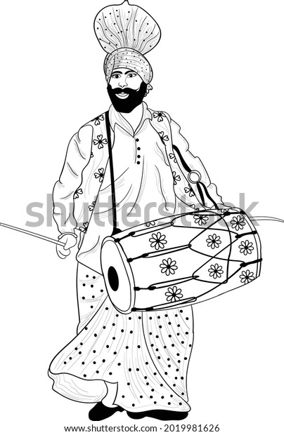 Indian Music Instrument Player Wedding Symbol Stock Vector (Royalty ...