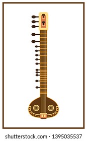 Indian music instrument Sarangi design