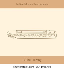 vector de dibujo de línea de instrumentos musicales indios