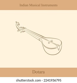 indian music instruments line drawing vector