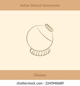 vector de dibujo de línea de instrumentos musicales indios