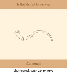 vector de dibujo de línea de instrumentos musicales indios