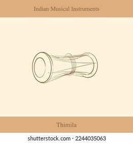 indian music instruments line drawing vector