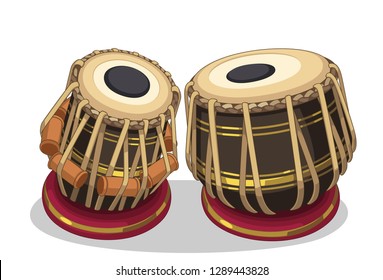 Indian musical instrument tabla vector illustration