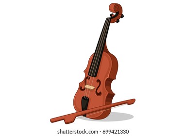 Indian musical instrument violin vector Illustration