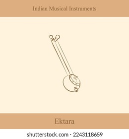 indian musical instruments line drawing vector