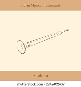 indische Musikinstrumentenlinie, Vektorgrafik