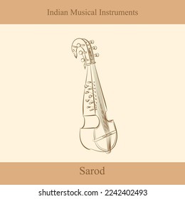 indian musical instruments line vector