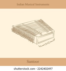 indian musical instruments line vector