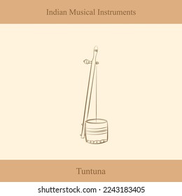 dibujo de línea vectorial de instrumentos musicales indios