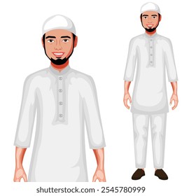 Indian Muslim Man Cartoon Character Vector Illustration (Royalty Free)