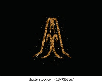 Indian Namaste - Greeting Particle icon. Vector illustration.