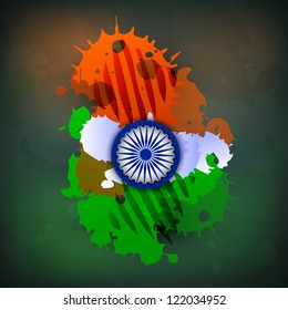 Indian Nation Flag colors background with Asoka wheel. EPS 10.