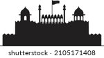 An Indian National card with red fort silhouette and text Vandematram on grunge background for Independence Day and Republic Day.