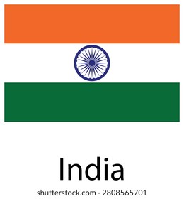 Indian national flag with ashoka chakra wheel tri color national patriotic sovereign identity government illustration standard politics official sovereignty patriotism