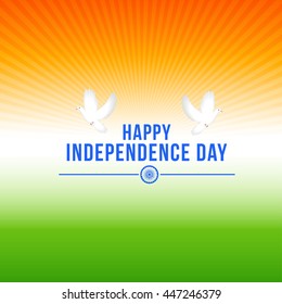 Indian National Flag colour background with pigeon for Independence Day.