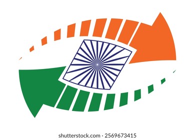 Indian national flag icon vector. India Independence day design vector on white background. holiday day of India's independence on August 15. vector illustration.

