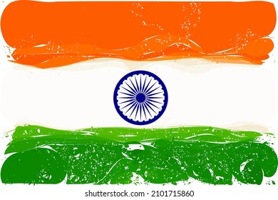 Indian National Flag vector art illustration. 