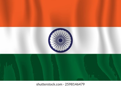 Indian national flag  Vector that is wave
