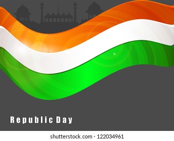 Indian national flag waving background. EPS 10.