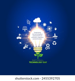 Indian National Technology Day. Theme for 11th May. Igniting Young Minds to Innovate and develop eco technology.