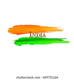 Indian National Tri Color Flag with Creative Grunge, Stylish text on the occassion of Independence Day.  