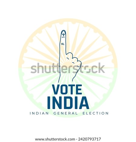 indian national voting finger background with ashoka chakra design vector