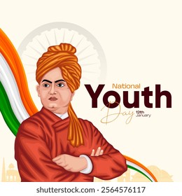 Indian National Youth Day Social Media Post