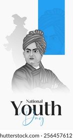 Indian National Youth Day Social Media Post