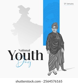 Indian National Youth Day Social Media Post