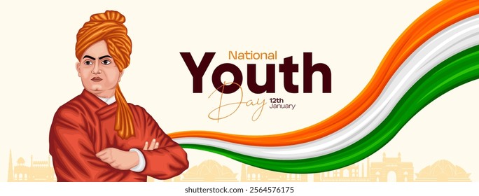 Indian National Youth Day Social Media Post