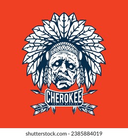 indian and native america with zombie face
