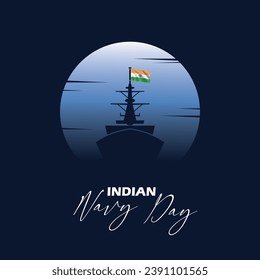 Indian navy day, creative design for social media, 3D illustration. Indian navy day poster, banner. Indian national celebration.