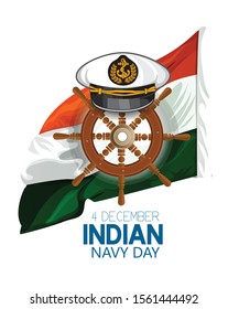 Indian navy day poster, banner. Indian national celebration.