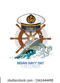 Indian navy day poster, banner. Indian national celebration.