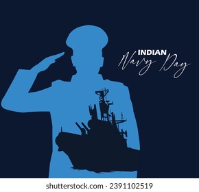 Indian navy day poster, banner. Indian national celebration.  creative design for social media, Vector illustration