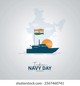 Indian Navy Day, Vector Illustration Navy Day Social Media Concept