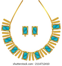 Indian necklace jewellery vector bridal accessories south asian antique jewelry vector illustration akshaya tritiya temple collection bohemian fashion terracotta african tribal