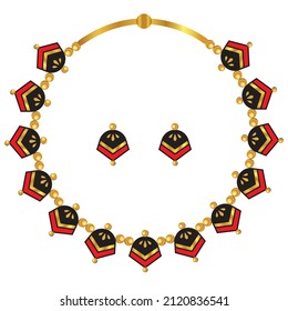 Indian necklace jewellery vector bridal accessories south asian antique jewelry vector illustration akshaya tritiya temple collection bohemian fashion terracotta african tribal