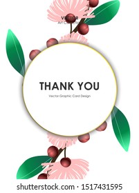 Indian Oak Flower Card, Vector illustration design element